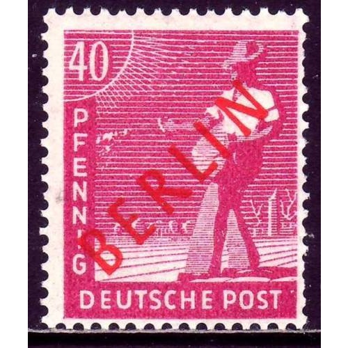1949 Germany Berlin West 40 Pf. red overprint mint*  BPP signed