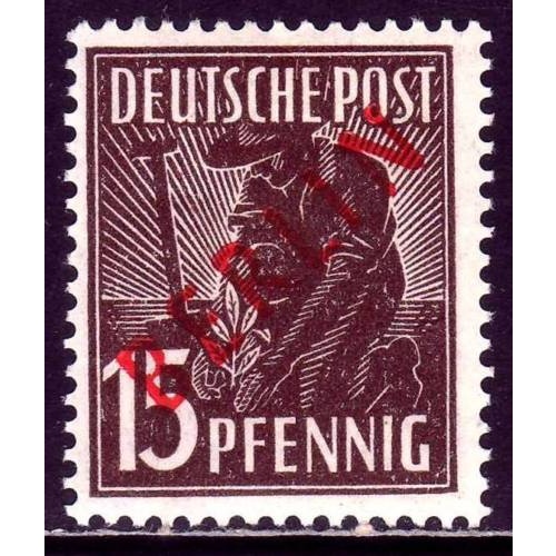 1949 Germany Berlin West 15 Pf. red overprint mint*  BPP signed