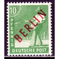 1949 Germany Berlin West 10 Pf. red overprint mint*  BPP signed