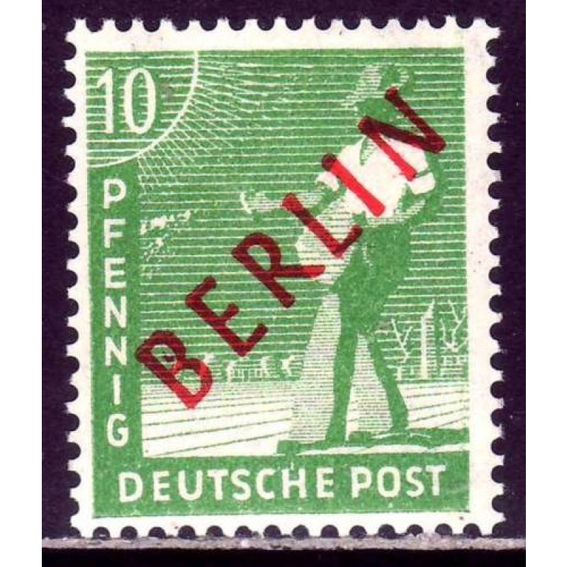 1949 Germany Berlin West 10 Pf. red overprint mint*  BPP signed