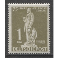 1949 Germany Berlin West 1 DM. UPU 75th Anniv.  mint*  € 35.00