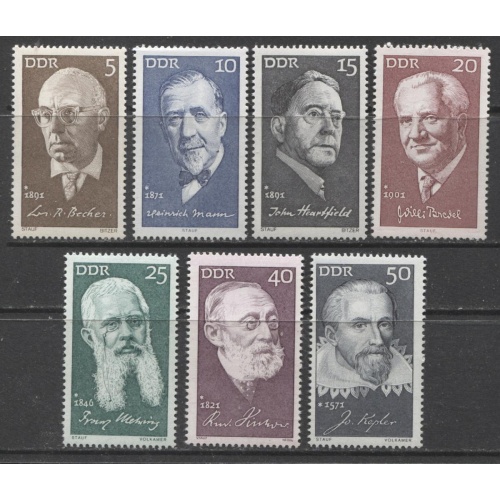 1971 Germany  DDR complete set Portraits  mint**  Scott 1270-1275