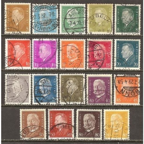 1928 / 30 Germany Presidents Ebert / Hindenburg complete set used  € 40.00