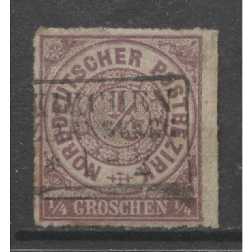 1868 North German Confederation 1/4 Groschen used Scott # 1