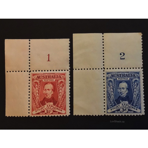 Australian Charles Sturt | Pre-Decimal | 1930 | Set of 2 | Upper Left Block