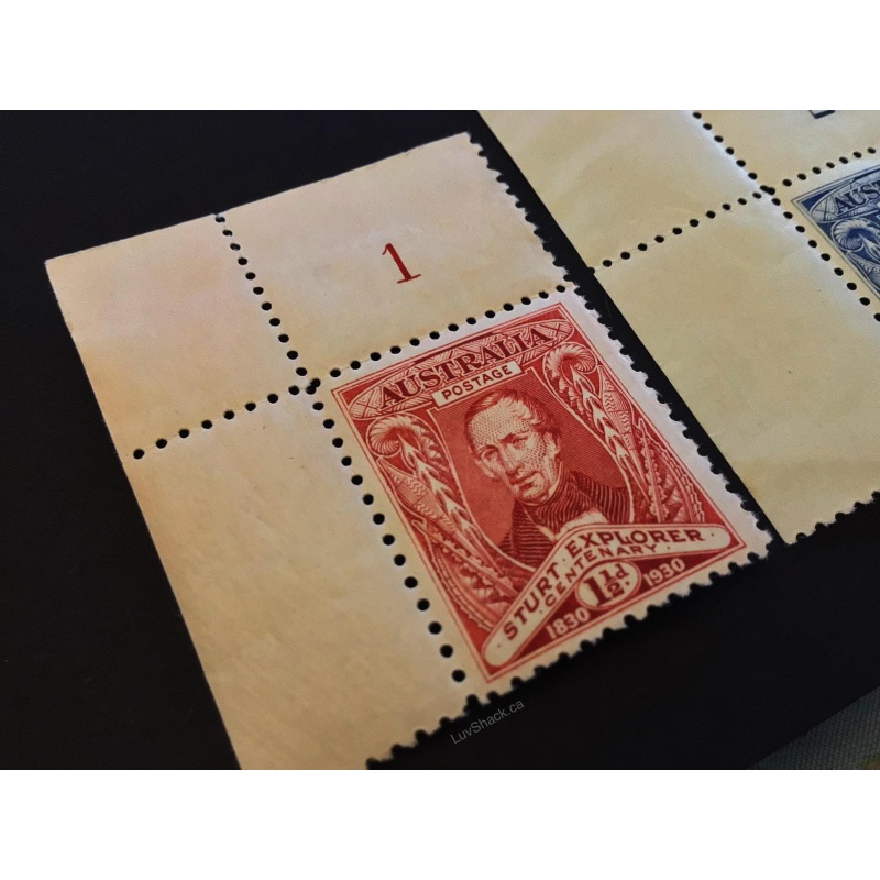 Australian Charles Sturt | Pre-Decimal | 1930 | Set of 2 | Upper Left Block