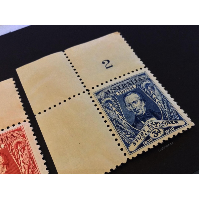 Australian Charles Sturt | Pre-Decimal | 1930 | Set of 2 | Upper Left Block