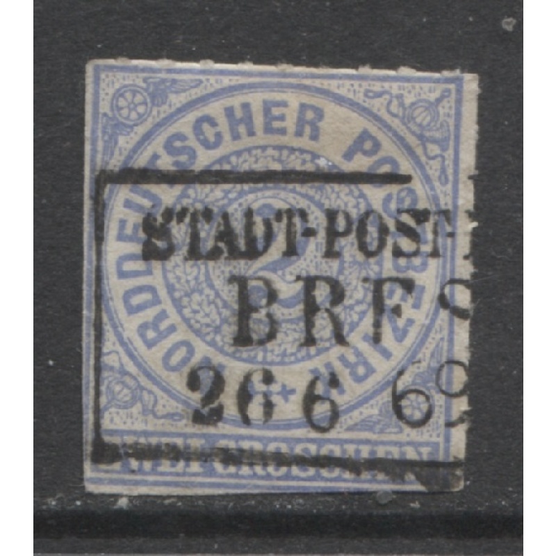 1868 North German Confederation 2 Groschen used Scott # 5