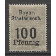 German States Bavaria 100 Pfennig Bavarian Railroad issue mint**