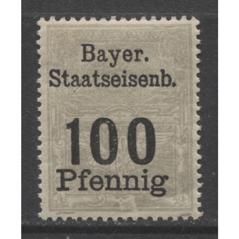 German States Bavaria 100 Pfennig Bavarian Railroad issue mint**