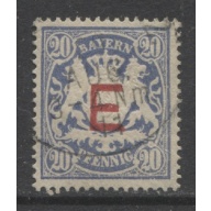 1908 German States Bavaria 20 Pfennig Railroad official issue used CV € 1.00