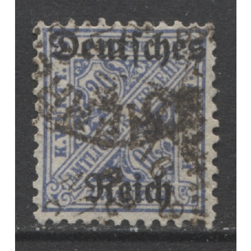 1920 Germany 20 Pf. official issue from Wurttemberg with overprint used