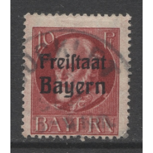 1919 German States Bavaria 10 Pfennig King Ludwig issue with overprint used