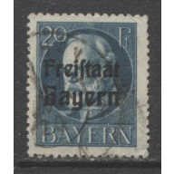 1919 German States Bavaria 20 Pfennig King Ludwig issue with overprint used