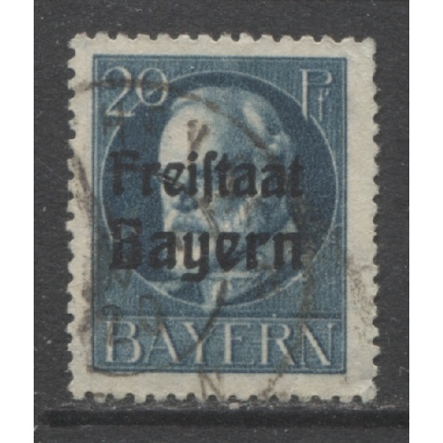 1919 German States Bavaria 20 Pfennig King Ludwig issue with overprint used