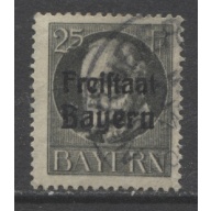 1919 German States Bavaria 25 Pfennig King Ludwig issue with overprint used