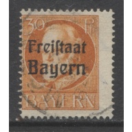 1919 German States Bavaria 30 Pfennig King Ludwig issue with overprint used