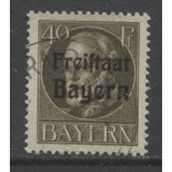 1919 German States Bavaria 40 Pfennig King Ludwig issue with overprint used