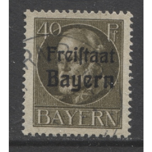 1919 German States Bavaria 40 Pfennig King Ludwig issue with overprint used