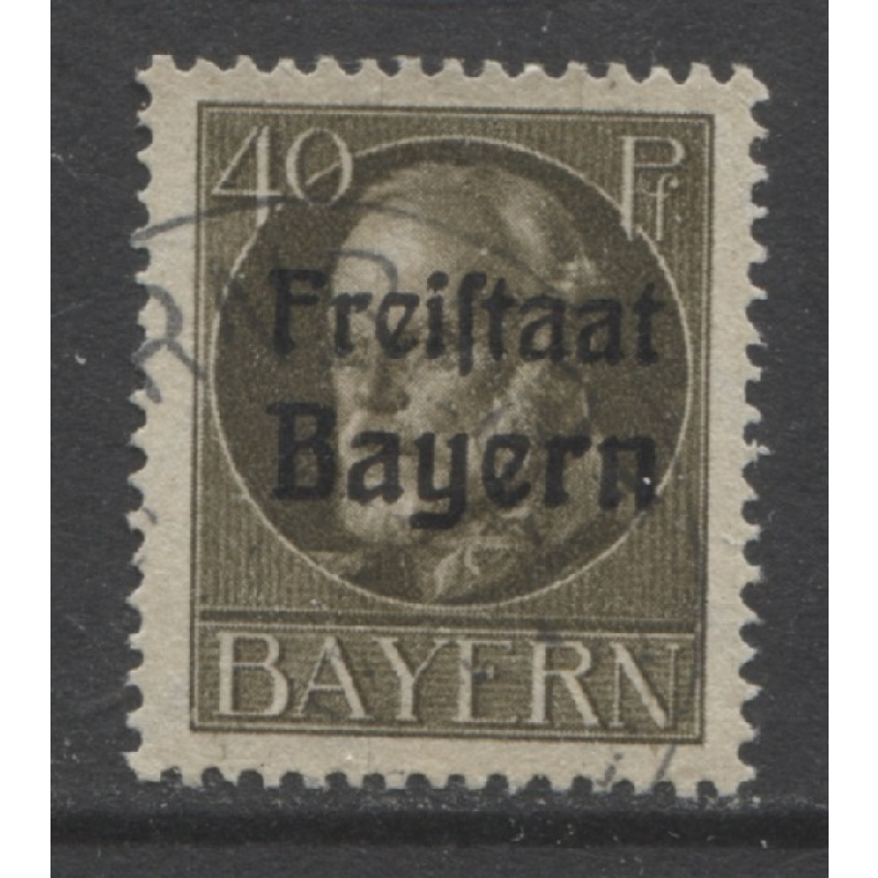 1919 German States Bavaria 40 Pfennig King Ludwig issue with overprint used