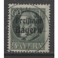 1919 German States Bavaria 60 Pfennig King Ludwig issue with overprint used