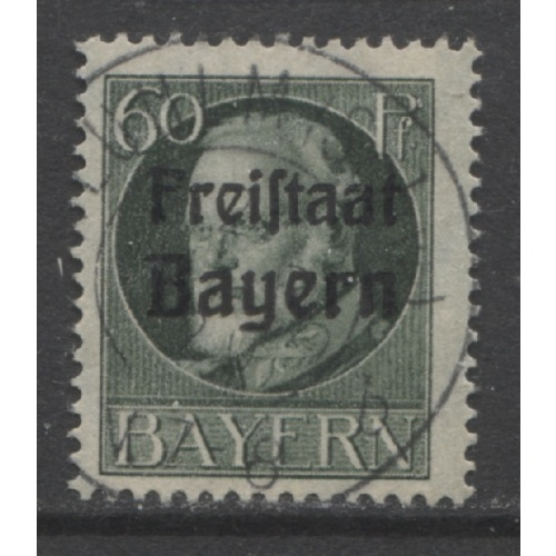 1919 German States Bavaria 60 Pfennig King Ludwig issue with overprint used