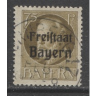 1919 German States Bavaria 75 Pfennig King Ludwig issue with overprint used