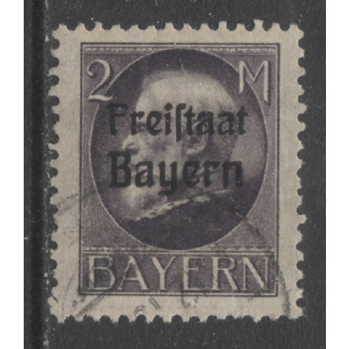 1919 German States Bavaria 2 Mark King Ludwig issue with overprint used