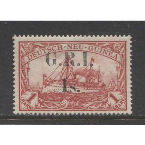 Germany 1914 NEW GUINEA British occupation 1 S on 1 Mark Yacht mint**