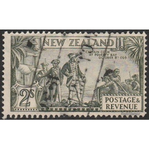 New Zealand 1935 2 Shilling Green Explorer Capt. Cook