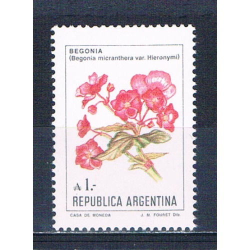Argentina 1524 Unused Begonias 1985 CV 1.00 (HV0237)+