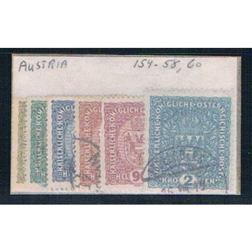 Austria 154 Mixed condition Partial Set Scott 's Shown 1916 (A0222)