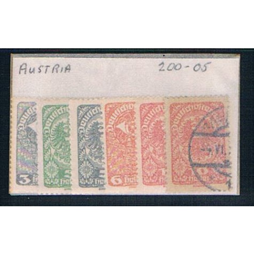 Austria 200 Mixed condition Partial Set Scott 's Shown 1919 (A0223)