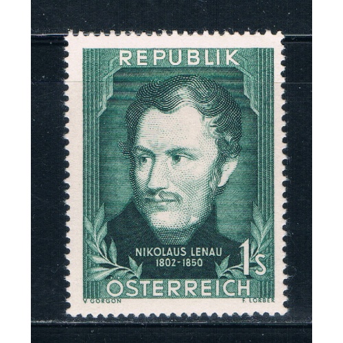 Austria 582 Unused Portrait Nikolaus Lenau 1952 CV 7.00 (A0235)