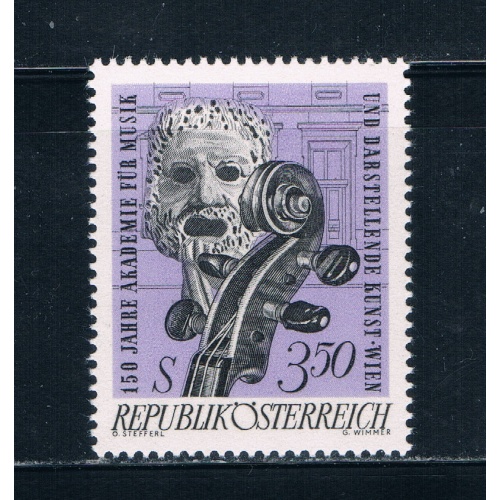 Austria 805 Unused Tragic mask and violin 1967 (A0265)+