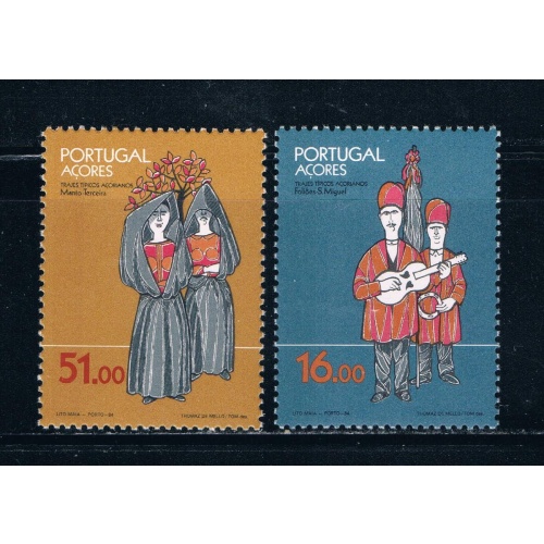 Azores 342-43 Unused set Costumes 1984 CV 2.25 (A0290)+