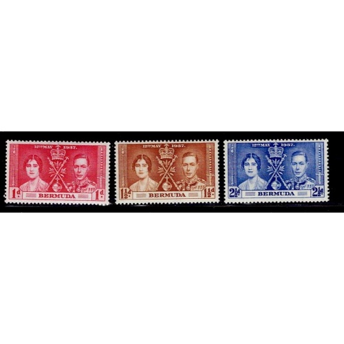 Bermuda 1937 Coronation 115-117 MNH