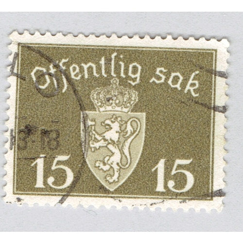 Norway Coat of arms olive 15 Used (BP92507)