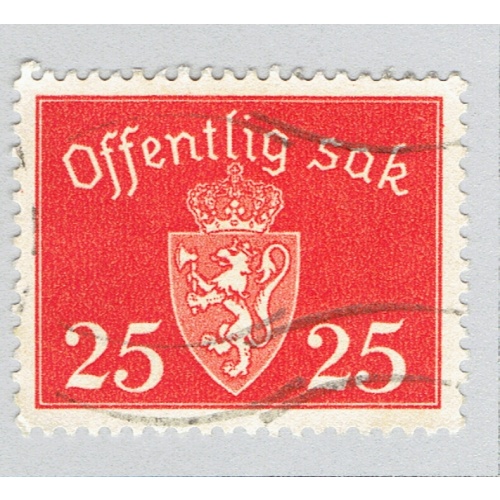 Norway Coat of arms orange 25 Used (BP92510)