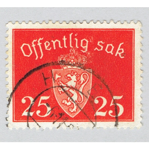 Norway Coat of arms orange 25 Used (BP92511)