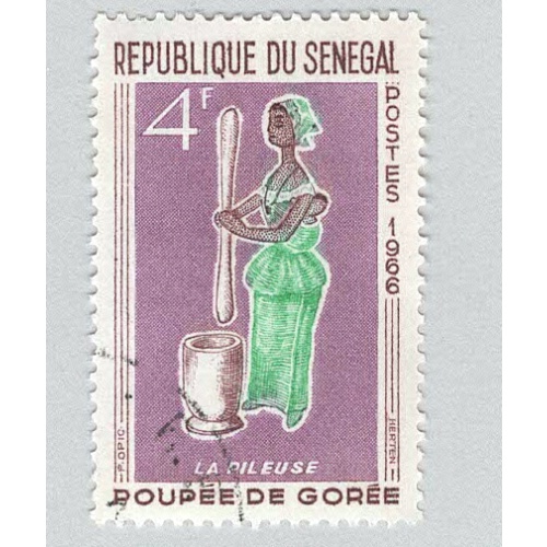 Senegal 264 Woman Pounding Grain Used 2 (BP95407)