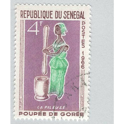 Senegal 264 Woman Pounding Grain Used 1 (BP95409)