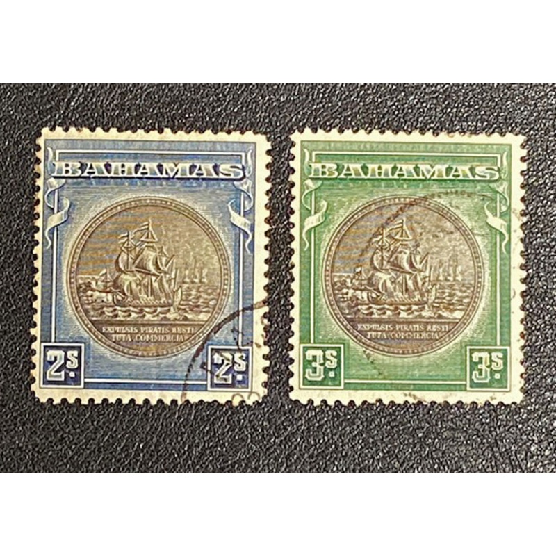 BAHAMAS Scott 90-91, Seal of Bahamas, used, 1931-46