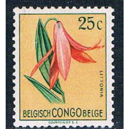 Belgian Congo 266 Unused Flower Littonia 1952 (B0401)+