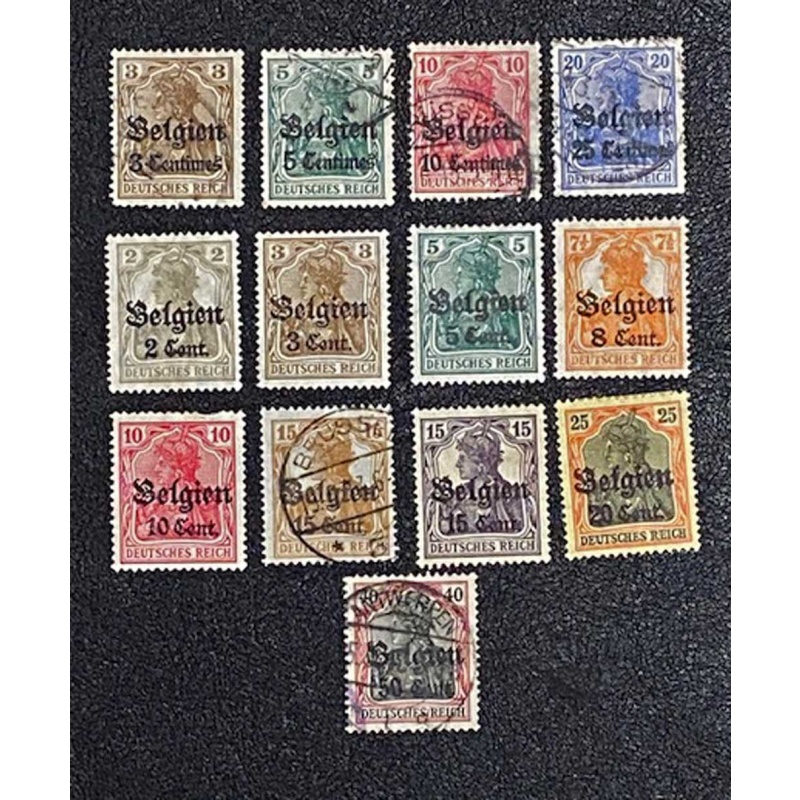 Belgium Scott #N1-4, 10-17, 20, Used and MH, 13 stamps