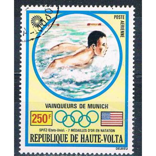 Burkina Faso C120 Used Swimmers 1972 CV 1.10 (MV0295)
