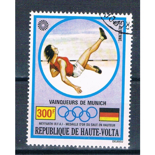 Burkina Faso C128 Used Olympic High Jump 1972 CV 2.00 (MV0379)+