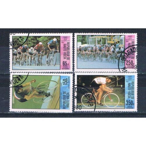 Burkina Faso C258-61 Used set Bicyclists 1980 CV 4.50 (MV0218)+