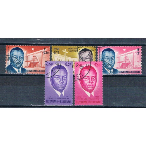 Burundi B1-5 Used Prince Rwagasore 1963 CV 1.25 (B0481)