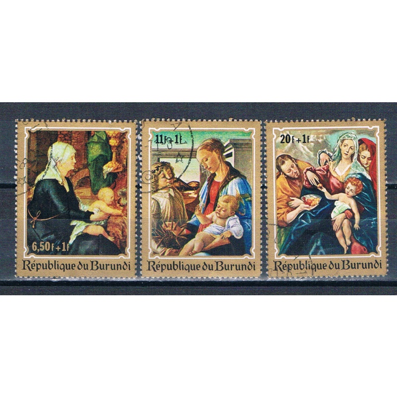 Burundi B46-48 Used set Christmas Paintings 1970 CV 3.50 (B0480)